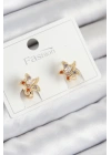 MuI MuI Pirinç Zirkon Taşlı Yıldız Model Gold Renk Çocuk Küpe
