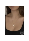 MuI MuI Swarovski Crystal Taşlı Rose Top Zincir Oval Gümüş Kadın Kolye