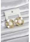 MuI MuI Vintage Model Beyaz Gold Renk Pirinç Kadın Küpe