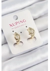 MuI MuI Xuping Zirkon Taşlı Kalp Model Gold Renk Kadın Küpe
