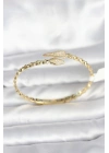 MuI MuI Yılan Model Pirinç Gold Renk Kadın Kelepçe Bileklik
