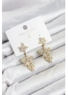 MuI MuI Yıldız Model Gold Renk Zirkon Taşlı Küpe