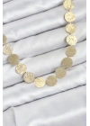 MuI MuI Yuvarlak Plaka Model Gold Renk Kadın Kolye