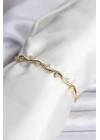 MuI MuI Zikzak Model Pirinç Gold Renk Bileklik