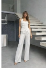 Ön Detay Yelek Pantolon Takım - Beyaz