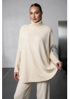 Soft&amp;Cozy Oversize Triko Takım - Kemik