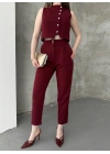 Yelek Pantolon Takım - Bordo