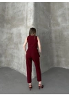 Yelek Pantolon Takım - Bordo