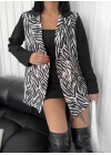 Zebra Desen Ceket - Siyah
