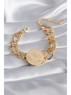 MuI MuI 316L Çelik Gold Renk Reşat Altın Model Samanyolu Kadın Bileklik