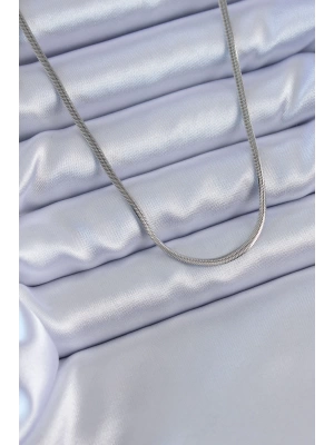 MuI MuI 316L Çelik Gümüş Renk İnce İtalyan Zincir Model 60 cm Kadın Kolye