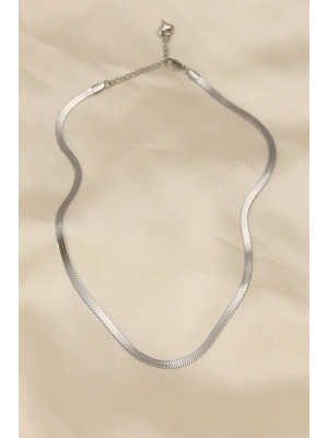 MuI MuI 316L Çelik Silver Renk 45 cm İtalyan Zincir Model Kadın Kolye