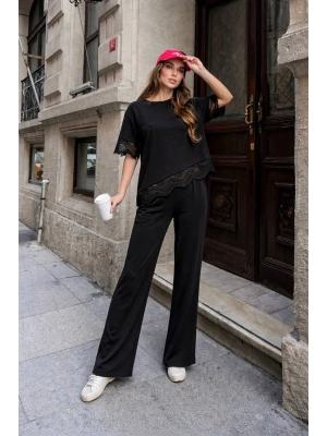 Dantel Detay Oysho Takım - Siyah