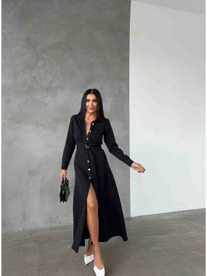 Gömlek Elbise - Siyah