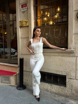 İspanyol Paça Takım - Beyaz