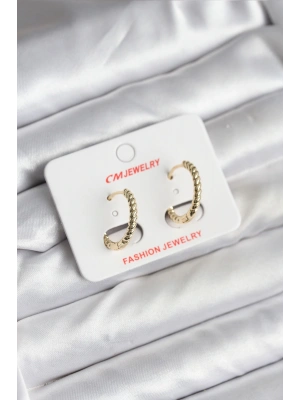 MuI MuI 14K Gold Renk Kaplama Burgu Halka CM Kadın Küpe