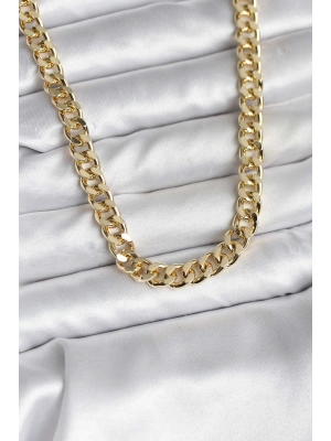 MuI MuI 14K Gold Renk Kaplama Kalın Zincir Model CM Kadın Kolye