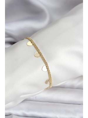 MuI MuI 14K Gold Renk Kaplama Kalpli Model CM Kadın Bileklik