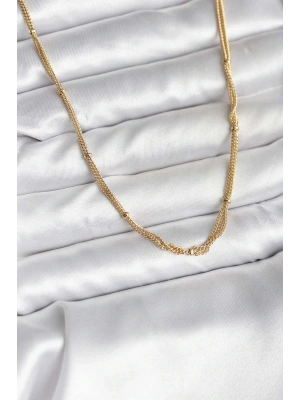 MuI MuI 14K Gold Renk Kaplama Topçuk Zincirli Model CM Kadın Kolye