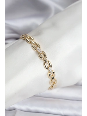 MuI MuI 14K Gold Renk Kaplama Zirkon Taşlı Model CM Kadın Bileklik