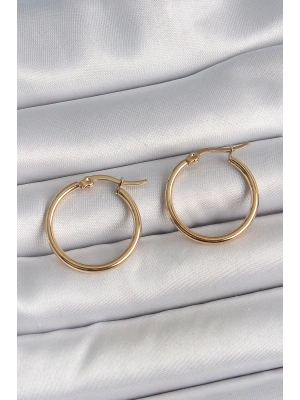 MuI MuI 316 Çelik Gold Renk 22mm Kadın Halka Model Kadın Küpe