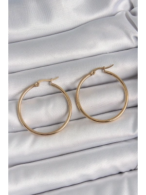 MuI MuI 316 Çelik Gold Renk 33 mm Kadın Halka Model Kadın Küpe