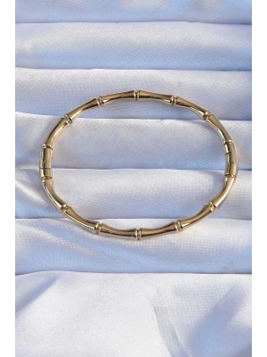 MuI MuI 316L Çelik Altın Renk Kemik Model Bileklik