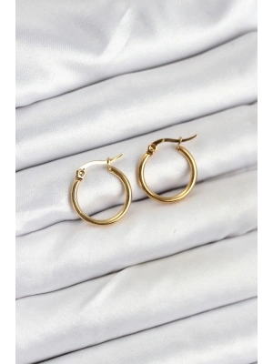 MuI MuI 316L Çelik Gold Renk 15 mm Halka Kadın Küpe