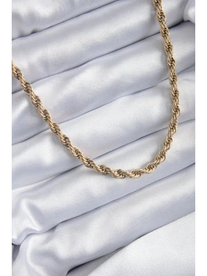 MuI MuI 316L Çelik Gold Renk 60 cm Burgu Model Kadın Kolye
