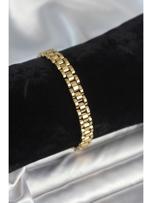 MuI MuI 316L Çelik Gold Renk 7 mm Kalınlık Erkek Bileklik