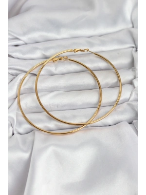 MuI MuI 316L Çelik Gold Renk 75 mm Halka Küpe