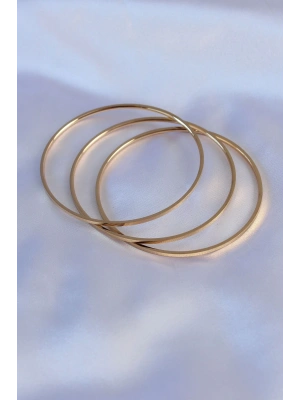 MuI MuI 316L Çelik Gold Renk Ajda Model Kadın 65 mm Bilezik