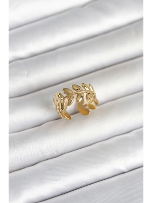MuI MuI 316L Çelik Gold Renk Başak Form Kadın Yüzük