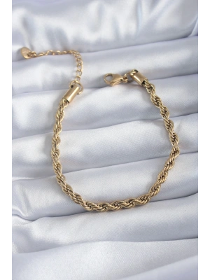 MuI MuI 316L Çelik Gold Renk Burgu Model Kadın Bileklik