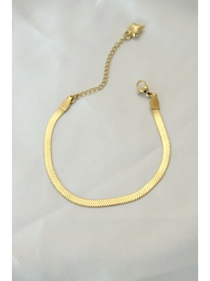 MuI MuI 316L Çelik Gold Renk İtalyan Zincirli Bileklik