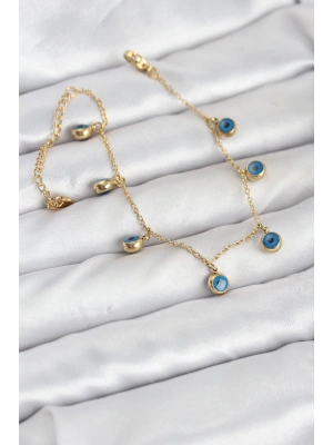 MuI MuI 316L Çelik Gold Renk Minimal Nazar Model Kadın Bileklik