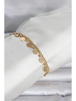 MuI MuI 316L Çelik Gold Renk Pullu Model Kadın Bileklik
