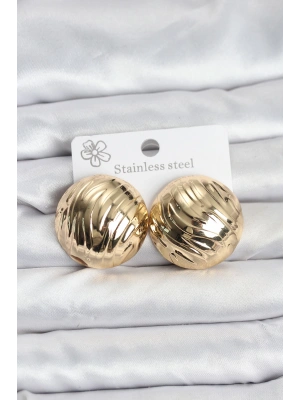 MuI MuI 316L Çelik Gold Renk Vintage Kadın Küpe