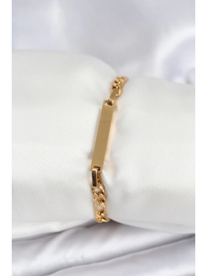 MuI MuI 316L Çelik Gold Renk Yazı Yazmaya Uygun Kadın Bileklik