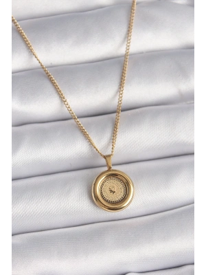 MuI MuI 316L Çelik Gold Renk Zincir Gold Altın Model Kadın Kolye