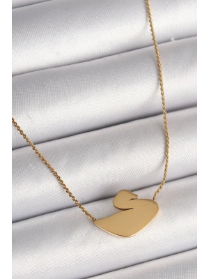 MuI MuI 316L Çelik Gold Renk Zincir Kuğu Model Kadın Kolye