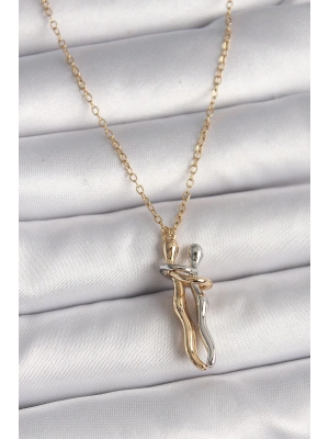 MuI MuI 316L Çelik Gold Renk Zincir Renkli Sarılma Model Kadın Kolye