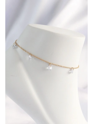 MuI MuI 316L Çelik Gold Renk Zirkon Taşlı Halhal