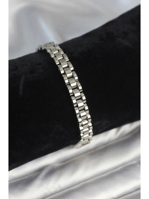 MuI MuI 316L Çelik Gümüş Renk 7 mm Kalınlık Erkek Bileklik