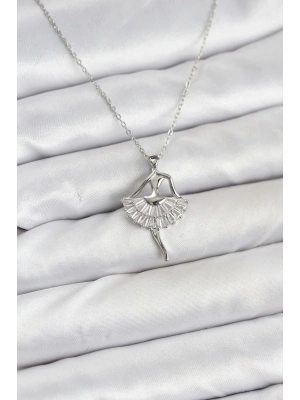 MuI MuI 316L Çelik Gümüş Renk Balerin Model Kadın Kolye