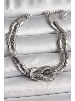 MuI MuI 316L Çelik Gümüş Renk Düğüm Model Kadın Bileklik