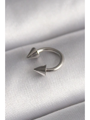 MuI MuI 316L Çelik Gümüş Renk Halka Çivi Model Kadın Piercing