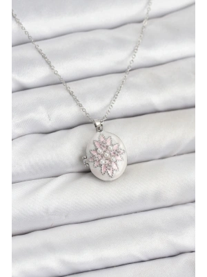 MuI MuI 316L Çelik Gümüş Renk Pembe Lotus Model Kadın Küpe