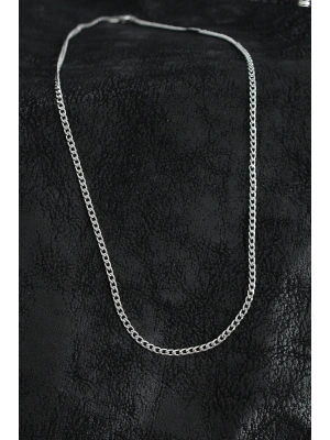 MuI MuI 316L Çelik İnce Klasik Zincir Model Gümüş Renk Erkek Kolye