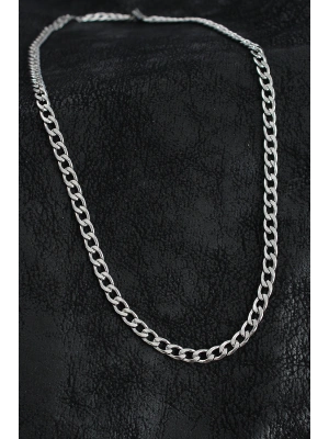 MuI MuI 316L Çelik Kalın Klasik Zincir Model Gümüş Renk Erkek Kolye